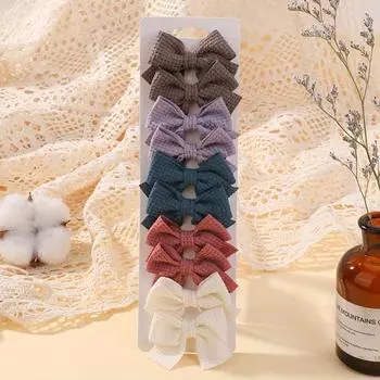 10/20pcs Lovely 2 Soft Cotton Hair Bows Clips for Baby Girls Cute Big Handmade Bowknot Hairgripe Headwear Kid Hair Accessories