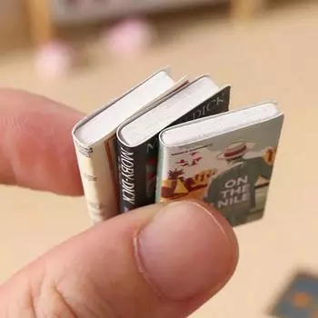 10/20pcs Mixed Micro Artificial Mini English Books, 1:12 Dollhouse Accessories, DIY Furniture Models, Decorations, Gifts For New Year,Christmas 10PCS