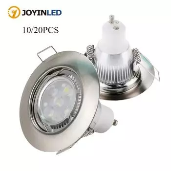 10/20PCS MR16 GU10 Bulb Holder Recessed LED Spot Light LED Spotlights Frame Adjustable Downlight Led HoldersCutout 45mm