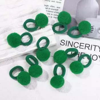 10/20pcs Sweet Colorful Elastic Hair Bands Plush Ball Rubber Band for Baby Girls Scrunchie Hair Ties Clip Kids Hair Accessories