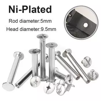 10/25/50 шт., металлические переплеты, чикагские винты, гвозди, шпильки, заклепки для фотоальбома, настольный календарь, меню, кожаный ремень для рукоделия, застежки для кошелька 5x5mm 10pcs