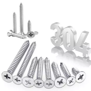 10/25/50 шт. Саморезы с плоской головкой Phillips из нержавеющей стали 304 для дерева M4x45mm 10pcs||M4x45mm x10pcs||M4x45mm 10pcs