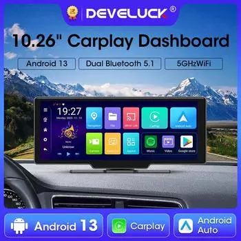10,26-дюймовый Android 13 Mirror Video Player Беспроводной Carplay Android Auto 8 Core GPS-навигация Автомобильный задний вид с камерой AUX Bluetooh NO TF Card
