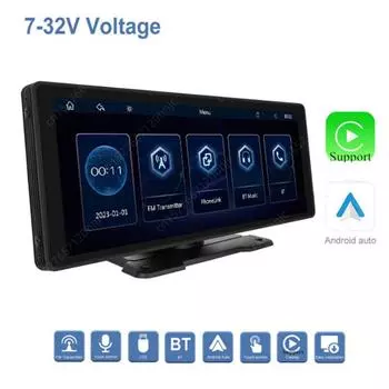 10,26-дюймовый автомобильный мультимедийный проигрыватель Reaview Camera Wireless Carplay Android Auto Desktop Car Stereo Bluetooth-совместимый Mirrorlink чёрный
