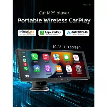 10,26-дюймовый портативный беспроводной экран Carplay HD задняя камера заднего вида Автомобильный радиоприемник DVR MP5 мультимедийный видеоплеер Android Auto