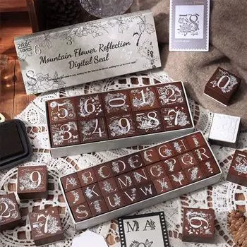 10/27 шт. Набор штампов ручной работы с номером и буквами, восковая печать, приглашение на свадьбу Style 1