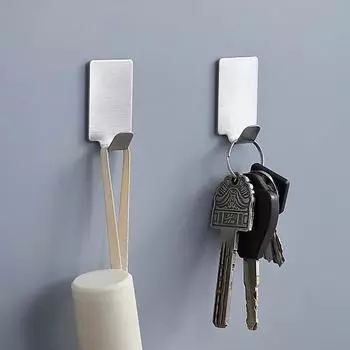 10/2 шт. Мини-крючки из нержавеющей стали, самоклеящиеся держатели для полотенец, вешалка для одежды без дырокола, настенный крючок для кухни и ванной комнаты