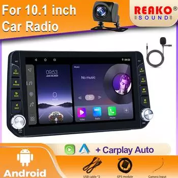 10 2din Android Универсальный автомобильный радиоприемник стереоплеер FM BT GPS WIFI Carplay Android Auto MIrrorlink Функция заднего хода DVR Запись 4 core 2GB+32GB carplay
