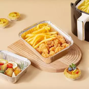 10/30/50/100 шт. алюминиевый поднос одноразовые алюминиевые фольгированные пищевые лотки для прямоугольных фритюрниц вкладыши для духовки противни кухонный инструмент