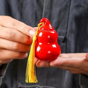 10/30/50/70ml Ceramic Gourd Pill Bottle Chinese Style Pill Can Portable Cream Jar Tea 30ml красный