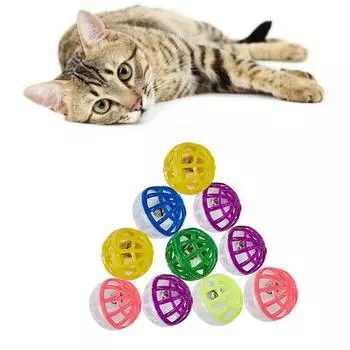 10/30/50 шт. 3,8 см полые интерактивные пластиковые обучающие инструменты для кошек игрушки для домашних животных мяч для броска 10pcs