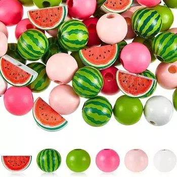 10/30/50 шт. арбузного цвета деревянные бусины 16 мм разноцветные деревянные бусины натуральные цветные круглые бусины ожерелье браслет изготовление ювелирных изделий украшение для дома 10pcs