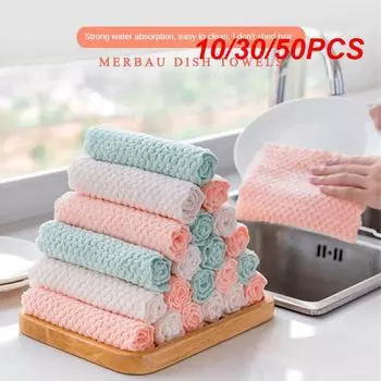 10/30/50 шт. безмасляная губка для мытья полов, не выцветает и не оставляет волос, влажная, двойного назначения, примерно 18 г, 3 цвета