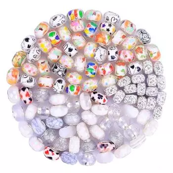 10/30/50 шт. бусины из смоляного материала с большими отверстиями, европейские бусины для рукоделия, смешанные бусины-разделители, европейские бусины с большими отверстиями, товары для самостоятельного изготовления ювелирных изделий 10pcs