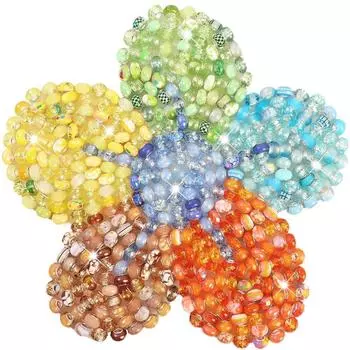 10/30/50 шт. Европейские бусины с большим отверстием, интервальные бусины случайного цвета для украшения сада, используемые для самостоятельного изготовления браслетов, ожерелий, цепочек для ног 10pcs