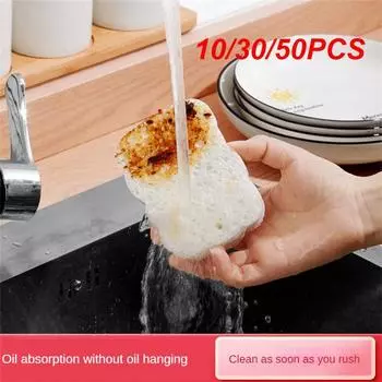 10/30/50 шт. Губчатая салфетка 7 видов узоров Впитывает больше воды Древесная масса Хлопок Товары для дома Сжатая губчатая салфетка