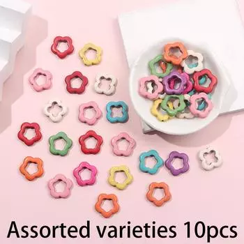 10/30/50 шт. Камень Разноцветные Бирюзовые Бусины, 20 мм Форма Цветка Разделительные Бусины Смешанный Цвет Цветок Рассыпные Бусины Браслет DIY Изготовление Ювелирных Изделий Assorted varieties 10pcs