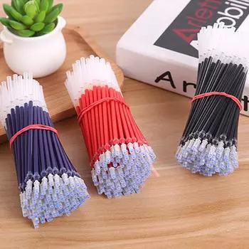 10/30/50 шт. Нейтральный стержень для ручки 0,5 мм, пулевидный стержень для ручки, красный, синий, черный, трехцветный стержень для ручки 10 PCS чёрный