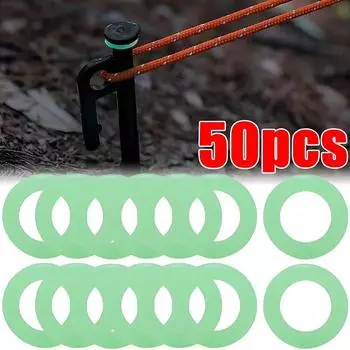 10/30/50 шт. силиконовое О-образное светящееся кольцо для кемпинга, гвоздей, ночная апертура, флуоресцентный стержень для ногтей, аксессуары для палатки 30pcs