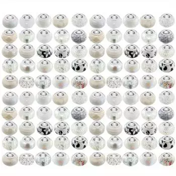 10/30/50 шт. смоляная белая серия с большими отверстиями европейская ручка бусина браслет ювелирные изделия изготовление объемных изделий поделки своими руками браслет цепочка для ног ожерелье 10pcs