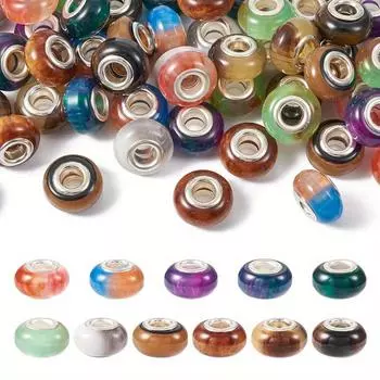 10/30/50 шт. смоляных бусин с большими отверстиями, случайные цвета, бусины для рукоделия, ретро-декоративные бусины, сделай сам, браслет, ожерелье, серьги, брелок, изготовление ювелирных изделий 10pcs