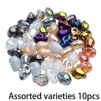 10/30/50 шт. Стеклянные украшения для изготовления браслетов и сережек из скелетных бусин, подвеска из стеклянных бусин в виде скелета, аксессуары для самостоятельного изготовления Assorted varieties 10pcs