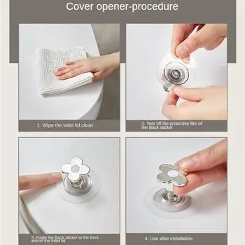 10/30/50PCS Electroplated Toilet Lid Lifter Groove Design Circular Handle Electroplating Process Toilet Lid Lifting Wall Hook