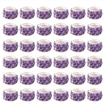 10/30/60 шт. фиолетовая бусина с большим отверстием из смолы, креативная декоративная бусина, бусина для рукоделия, браслет, ожерелье, серьги, брелок, ювелирные изделия, аксессуары 10pcs