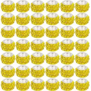 10/30/60 шт., смоляной материал, желтые бусины с большими отверстиями, креативные декоративные бусины, сделай сам, браслет, ожерелье, серьги, брелок, ювелирные изделия, аксессуары 10pcs