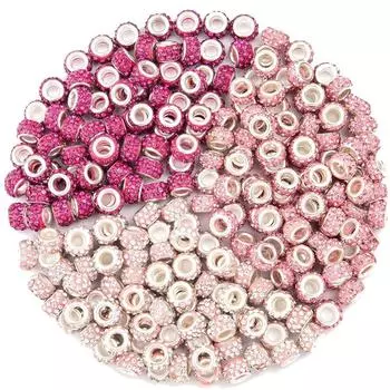 10/30/60 смоляные бусины с крупными отверстиями, розовые декоративные бусины, разделительные бусины, браслеты своими руками, ожерелья, серьги, брелки, изготовление украшений 10pcs