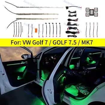 10/30 цветов светодиодного окружающего света для Volkswagen Golf 7 GOLF 7.5 MK7 2014-2021 автомобильная внутренняя RGB декоративная атмосферная лампа для ремонта