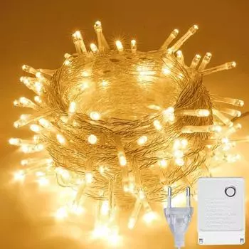 10-30 м светодиодные сказочные гирлянды, украшения для рождественской елки, в помещении, на Рождество для сада, на открытом воздухе, водонепроницаемый гирлянда для вечеринки 10M 100LED-EU Plug красный