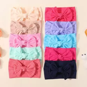 10/30 шт. 6,1 Нейлоновая мягкая вязаная повязка-бант Нейлоновая повязка на голову для маленьких девочек Милые младенческие повязки Эластичные повязки для волос Головной убор