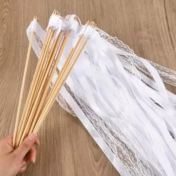 10/30 шт. белых палочек с колокольчиками, свадебные сувениры, кружевные ленты, феерические палочки, реквизит для подбадривания гостей, украшение на день рождения 10Pcs белый
