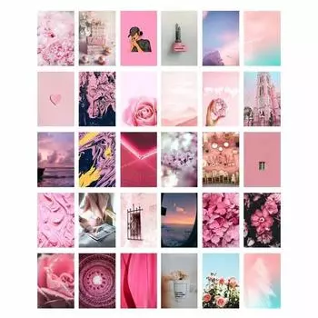 10/30 шт. DIY розовый эстетический настенный коллаж комплект цветок морской плакат настенная декоративная картина для комнаты современный бар кабинет украшение дома