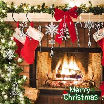 10/30 шт. искусственных хрустальных рождественских украшений, набор украшений в виде снежинок и сосулек, подвесные акриловые украшения для зимней сказки на елку для люстры A