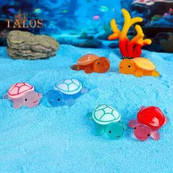 10/30 шт. красочная мини-фигурка черепахи, светящаяся в темноте, крошечное украшение в виде черепахи, миниатюрная статуэтка животного, настольное украшение, сувениры для вечеринки M 10 pcs