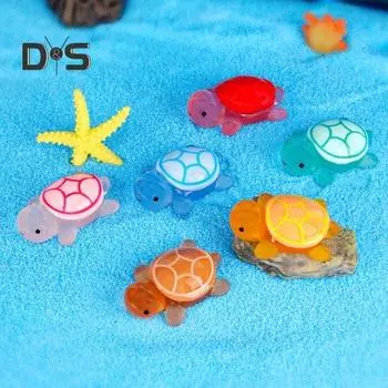 10/30 шт. красочная мини-фигурка черепахи, светящаяся в темноте, крошечное украшение в виде черепахи, миниатюрная статуэтка животного, настольное украшение, сувениры для вечеринки S 10 pcs