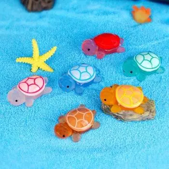 10/30 шт. красочная мини-фигурка черепахи, светящаяся в темноте, крошечное украшение в виде черепахи, миниатюрная статуэтка животного, настольное украшение, сувениры для вечеринки M 10 pcs