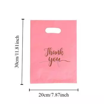10/30 шт. розовый подарочный пакет благодарности утолщенный ручной пластиковый подарочный пакет для дня рождения вечеринки шоппинга домашний инструмент для хранения многоразовый 20X30CM