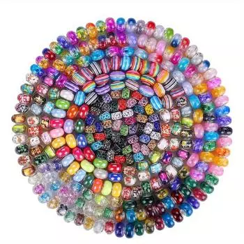 10/30 шт. смоляных материалов, европейские бусины с большими отверстиями, креативные персонализированные бусины для рукоделия, декоративные бусины, браслет, ожерелье, серьги, брелок 10pcs