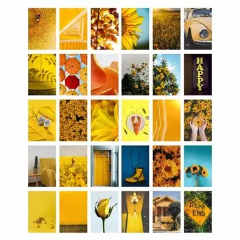 10/30 шт. винтажная обувь в стиле бохо постеры с подсолнухами украшения дома аксессуары желтый эстетический настенный комплект для коллажей картины Декор комнаты