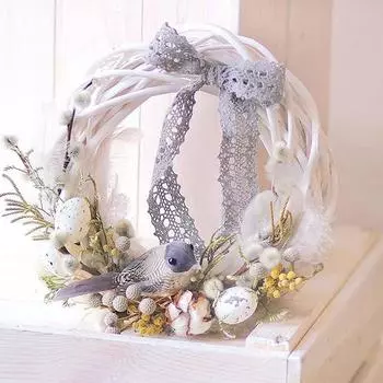 10-30 см Белый ротанговый венок Кольцо DIY Пасхальное яйцо Декор Искусственная цветочная гирлянда Счастливой Пасхи Подарки для вечеринки Свадьба Украшение дома