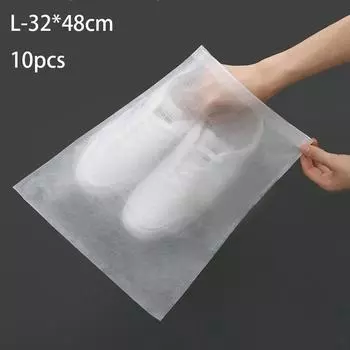 10/30pcs Clear Shoe Dust Covers Drawstring Shoes Protect Covers Protable Shoe Bags 10pcs-Large
