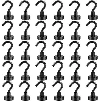 10-35 шт. черные серебристые золотые стальные магнитные крючки прочные 16 мм кухонные рабочие места офисные гаражные настенные вешалки-органайзеры 10 Pieces