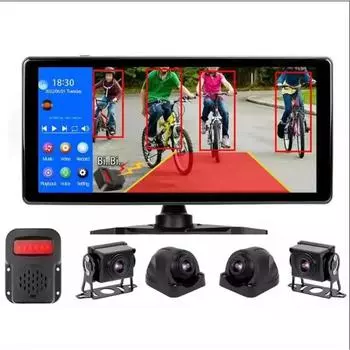 10,36-дюймовый 4-канальный интеллектуальный радар слепых зон BSD сигнализация грузовик автобус автомобильный видеорегистратор монитор с 4 шт AHD 1080P ИК-камера 1PCS