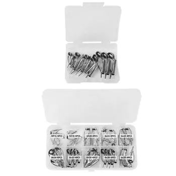 10/40шт. Наконечник для рыболовной удочки, набор направляющих для спиннинговых удочек, наконечник из нержавеющей стали с одной ножкой 40 pieces