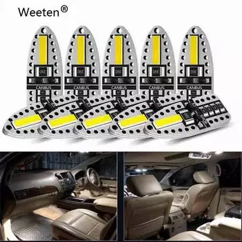 10/4 шт. W5W T10 светодиодные лампы Canbus 168 194, внутренние боковые фонари заднего хода, без ошибок, 6000K, супер яркий белый 4Pcs белый
