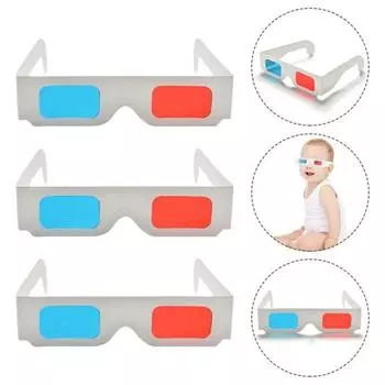 10/50/100 пар 3D-очков, анаглифические изображения, складной дизайн, красные/синие фильтры, бумажные очки, модные аксессуары 10 pcs