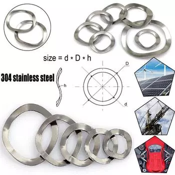 10/50/100 шт. 304 нержавеющая сталь подшипниковые валы трехволновой гребневой пружинной шайбы прокладка M3-M19 M19X25X0.3mm